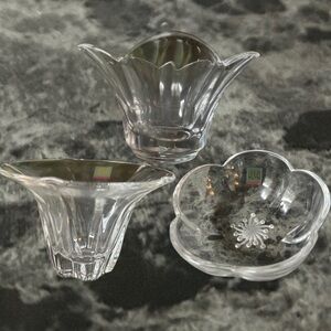 HOYA CRYSTAL Set of 3 Sorbet Dishes